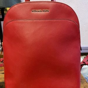 Michael Kors Leather Backpack Red